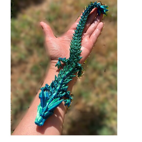 2Pcs Dragon Crystal 3D Printed, Joints Flexible Articulated, 12 Inch (no eggs) - Picture 2 of 9